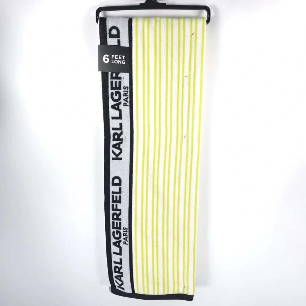 NWT KARL LAGERFELD LOGO TUNIC Beach Towel 36 in X‎ 72 in 6 FEET LONG 100% Cotton